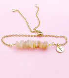 Sunstone Bracelet, Silver or Gold, Natural Sunstone Gemstone Jewelry, N6130B