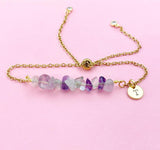 Fluorite Bracelet, Silver or Gold, Natural Fluorite Gemstone Jewelry, N6131B