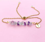 Fluorite Bracelet, Silver or Gold, Natural Fluorite Gemstone Jewelry, N6131B