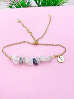 Rutilated Quartz Bracelet, Silver or Gold Natural Rutilated Quartz Gemstone Jewelry, N6134B