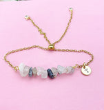 Rutilated Quartz Bracelet, Silver or Gold Natural Rutilated Quartz Gemstone Jewelry, N6134B