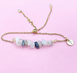 Rutilated Quartz Bracelet, Silver or Gold Natural Rutilated Quartz Gemstone Jewelry, N6134B