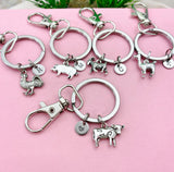 Farm Animal Charm Keychain, Cow Rooster Chicken Pig Goat Llama Option, N2