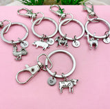 Farm Animal Charm Keychain, Cow Rooster Chicken Pig Goat Llama Option, N2