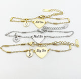 Big Sis Mid Sis Lil Sis Bracelet, Heart, Big Sister Middle Sister Little Sister Bracelet, Sisters Jewelry, Sister Gift, D561