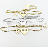 Big Sis Mid Sis Lil Sis Bracelet, Heart, Big Sister Middle Sister Little Sister Bracelet, Sisters Jewelry, Sister Gift, D561