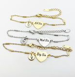 Big Sis Mid Sis Lil Sis Bracelet, Heart, Big Sister Middle Sister Little Sister Bracelet, Sisters Jewelry, Sister Gift, D561