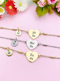 Big Sis Mid Sis Lil Sis Bracelet, Heart, Big Sister Middle Sister Little Sister Bracelet, Sisters Jewelry, Sister Gift, D565