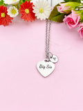 Big Sis Necklace, Heart, Big Sister Middle Sister Little Sister, Sisters Jewelry, Sister Gift, D570
