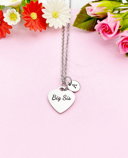 Big Sis Necklace, Heart, Big Sister Middle Sister Little Sister, Sisters Jewelry, Sister Gift, D570