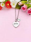 Lil Sis Necklace, Heart, Big Sister Middle Sister Little Sister, Sisters Jewelry, Sister Gift, D572
