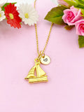Sail Boat Charm Gold Necklace, N6146