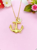 Anchor Charm Gold Necklace, N6147