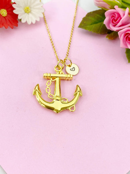 Anchor Charm Gold Necklace, N6147