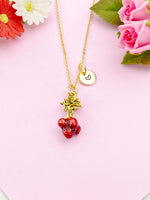 Turnip Charm Gold Necklace, Vegetable Vegi Jewelry, N6154