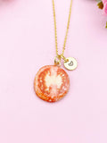 Tomato Charm Gold Necklace, Foodie Jewelry, N6157