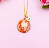 Tomato Charm Gold Necklace, Foodie Jewelry, N6157