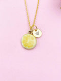 Lemon Slice Charm Gold Necklace, Foodie Jewelry, N6158