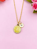Lemon Slice Charm Gold Necklace, Foodie Jewelry, N6158