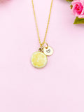 Lemon Slice Charm Gold Necklace, Foodie Jewelry, N6158