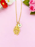 Peacock Feather Charm Gold Necklace, N6165