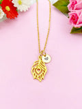Peacock Feather Charm Gold Necklace, N6165