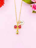 Bowknot with Bell Charm Gold Necklace, N6176