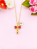Bowknot with Bell Charm Gold Necklace, N6176
