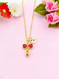 Bowknot with Bell Charm Gold Necklace, N6176