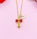 Bowknot with Bell Charm Gold Necklace, N6176