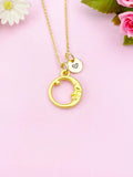 Moon Face Charm Gold Necklace, N6179