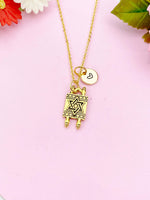 Torah Scroll Star of David Charm Gold Necklace, N6182