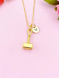 Hammer Charm Gold Necklace, N6183