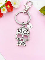 Halloween Skull 13 Keychain, Skull with Number 13, Halloween Gift, N6193
