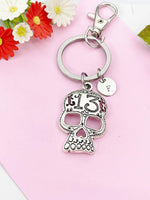 Halloween Skull 13 Keychain, Skull with Number 13, Halloween Gift, N6193