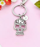 Halloween Skull 13 Keychain, Skull with Number 13, Halloween Gift, N6193