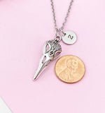 Halloween Raven Bird Skull Necklace, Gothic Jewelry, Halloween Gift, N6195