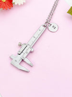 Vernier Caliper Charm Silver Necklace, Vernier Caliper Jewelry Gift, N6199