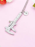 Vernier Caliper Charm Silver Necklace, Vernier Caliper Jewelry Gift, N6199