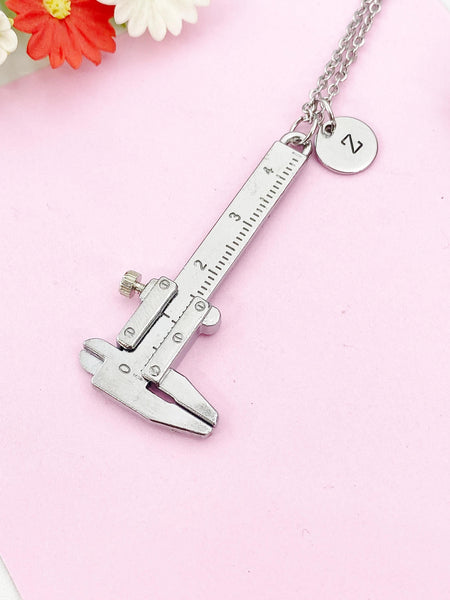 Vernier Caliper Charm Silver Necklace, Vernier Caliper Jewelry Gift, N6199