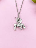 Rhinoceros Charm Silver Necklace, Rhino Jewelry Gift, N6203