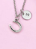 Horseshoe Charm Silver Necklace, Horseshoe Jewelry Gifts, N6207