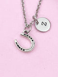 Horseshoe Charm Silver Necklace, Horseshoe Jewelry Gifts, N6207