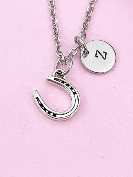 Horseshoe Charm Silver Necklace, Horseshoe Jewelry Gifts, N6207