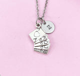 Poker Playing Cards Charm Silver Necklace, Poker Playing Cards Jewelry Gifts, N6210