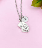 Poker Playing Cards Charm Silver Necklace, Poker Playing Cards Jewelry Gifts, N6210