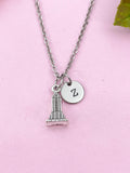 Skyscraper Building Tower Mansion Charm Silver Necklace, N6211