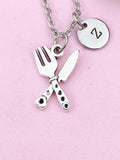 Knife and Fork Charm Silver Necklace, N6212
