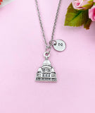 Building Tower Mansion Charm Silver Necklace, N6213