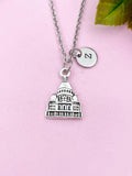 Building Tower Mansion Charm Silver Necklace, N6213